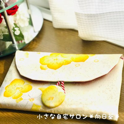 御朱印帳・通帳・マスク入れ|着物リメイク和柄平ポーチ/花【高ポイント還元】【送料無料】