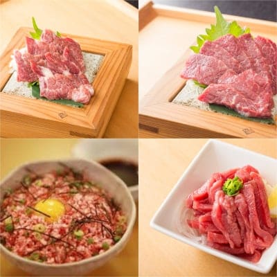 送料無料!夏のスタミナセット/プレミアム馬刺し"金乃桜"/トロ桜フレーク/ユッケ