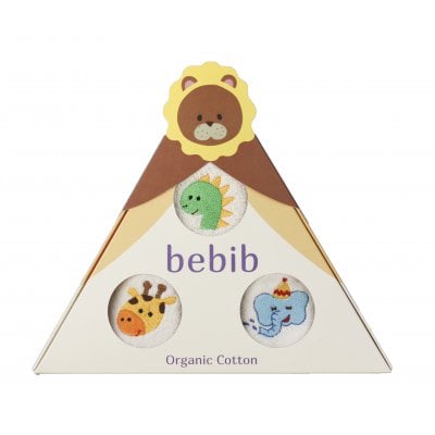 bebib-ベビブ-ライオン(刺繍:きょうりゅう、ぞう、きりん)
