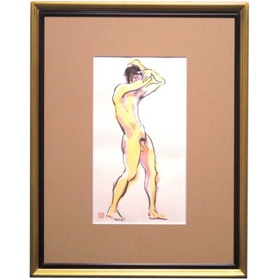 【水彩画】佐藤宏三画伯 「男性素描 No.001」