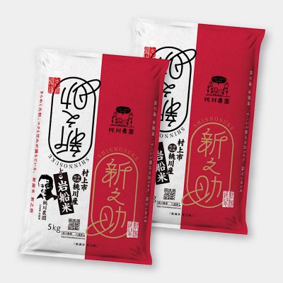 【令和2年村上市桃川産の新米】桃川産新之助精米 5kg×2個セット【桃川農園】