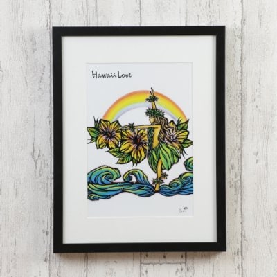 アートプリント Hulagirl&Rainbow