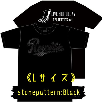 LIVE FOR TODAY&RevolutionラインストーンTシャツ《ブラック》Lサイズ
