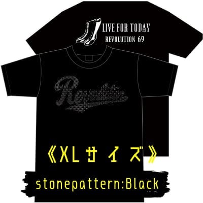 【新作】LIVEFORTODAY&RevolutionラインストーンTシャツ《ブラック》XLサイズ
