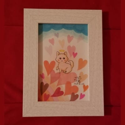 【3顔】あなたのペットの似顔絵「手描き」カラーイラスト・額縁入り