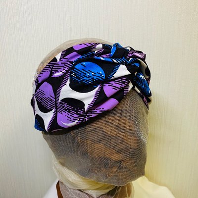アフリカ布 クロスターバン(ヘアーバンド)