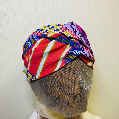 アフリカ布 クロスターバン(ヘアーバンド)