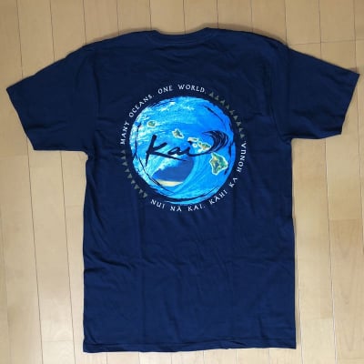 【Kai Clothing】メンズTシャツ 〜メニーオーシャンズ/ネイビー/コットン 〜 Mサイズ