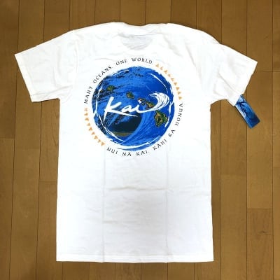 【Kai Clothing】メンズTシャツ 〜メニーオーシャンズ/ホワイト/コットン 〜 Sサイズ