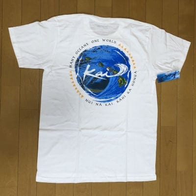 【Kai Clothing】メンズTシャツ 〜メニーオーシャンズ/ホワイト/コットン 〜 Mサイズ