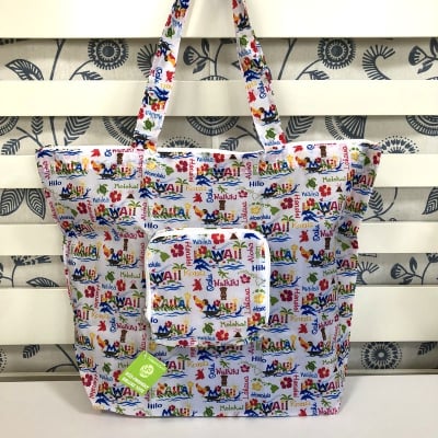 【Island Heritage】折り畳みエコバッグデラックス 〜 ハワイアン アドベンチャー 〜