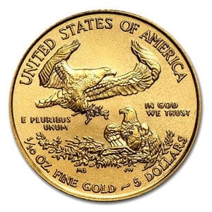 『イーグル金貨 1/10オンス 2017年製 』アメリカ造幣局発行イーグルコイン 金貨