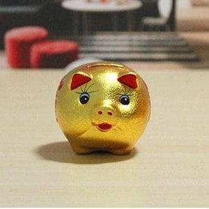 金色がかわいい幸運を招く金ブタ貯金箱 (S)
