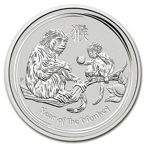 『干支猿銀貨 1/2オンス 2016年製』オーストラリアパース造幣局発行 干支銀貨