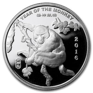 『干支サル銀貨 モンキー 1/2オンス 』サンシャイン ミント発行 干支銀貨