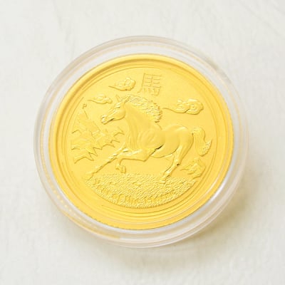 【新品・未開封】 干支馬金貨 1/10オンス 2014年製 クリアケース入り