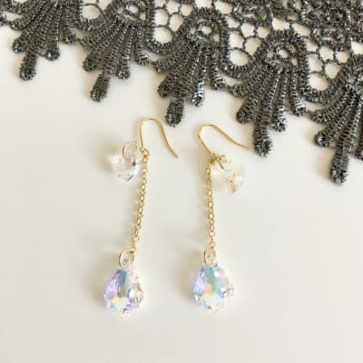 スワロフスキーの【ハートピアス】