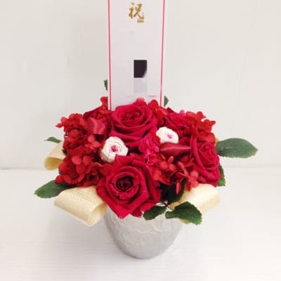 開業祝い向けプリザーブドフラワー(小)