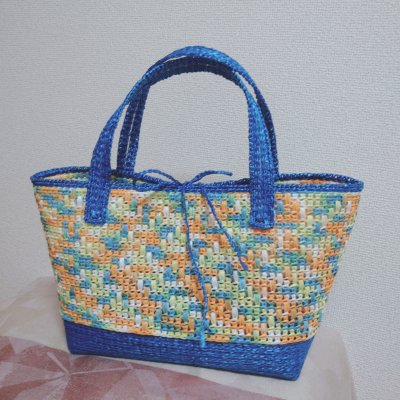 カラーオーダー／ハンドメイド／エコアンダアリヤのカゴバッグ