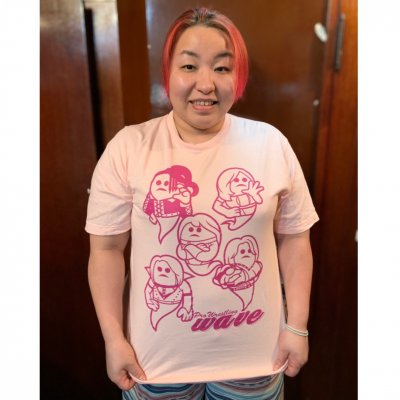 《XLサイズ》新作WAVETシャツ『wave×マブイ君コラボTシャツ』ライトピンクバージョン登場!