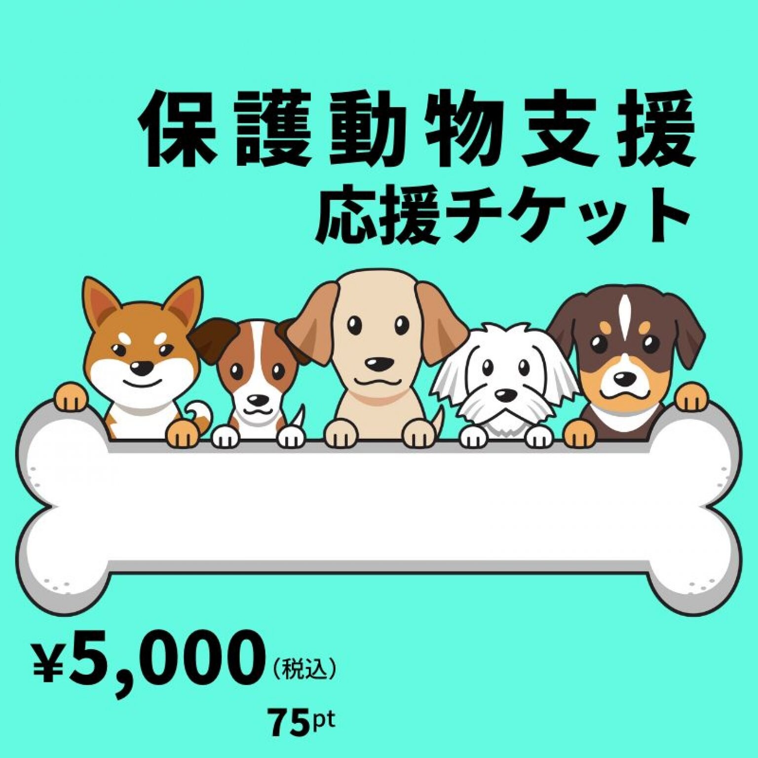 【5,000円募金】保護犬支援応援チケット（ポイントでの寄付もできます）：Dog Tasukaruドッグタスカル