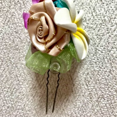 ハワイアン簪(かんざし)バラ