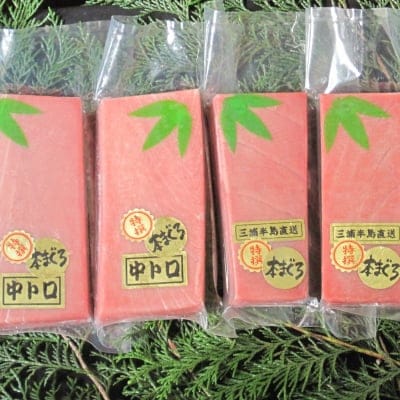 入手困難な世界最高峰の天然本まぐろを食卓でお召し上がり頂けます・・・天然本まぐろ贅沢セットB(中トロ2サク約460g・赤身2サク約380g)