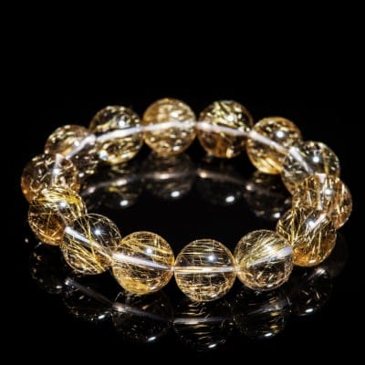 超透明 ルチルクォーツ ブレスレット 14mm