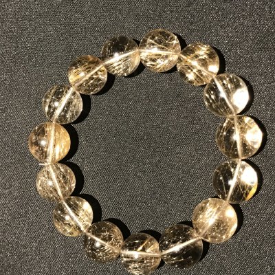 超透明 ルチルクォーツ ブレスレット 14mm 内径18.5cm