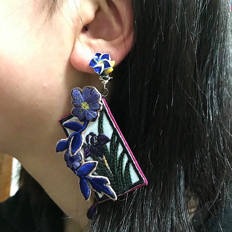 花札型イヤリング