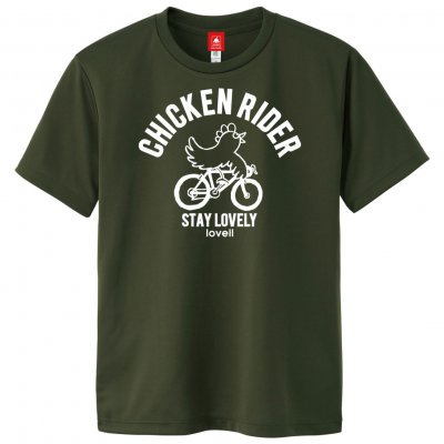 【2020新商品】【送料無料】ドライTシャツ CHICKEN RIDER アーミーグリーン