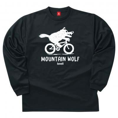 【2020新商品】【送料無料】ドライロングスリーブTシャツ MOUNTAIN WOLF1 ブラック
