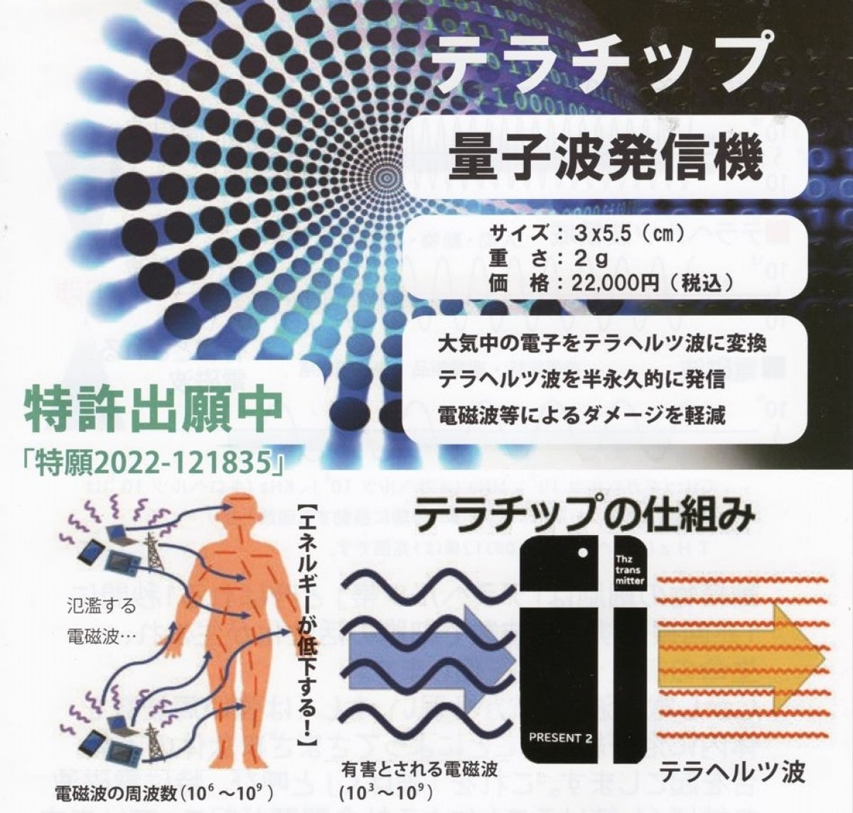 東京公式通販】 量子波発信機 テラチップ(PRESENT 2) | artfive.co.jp