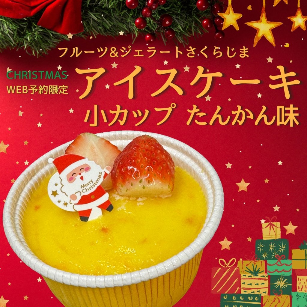 事前予約限定｜Xmas用アイスケーキ｜小カップ【たんかん味】｜テイクアウト専用