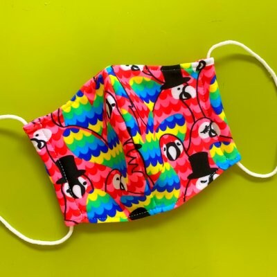 【ハイビスカスみぃ手作り】おくちマスク オウムタイプ