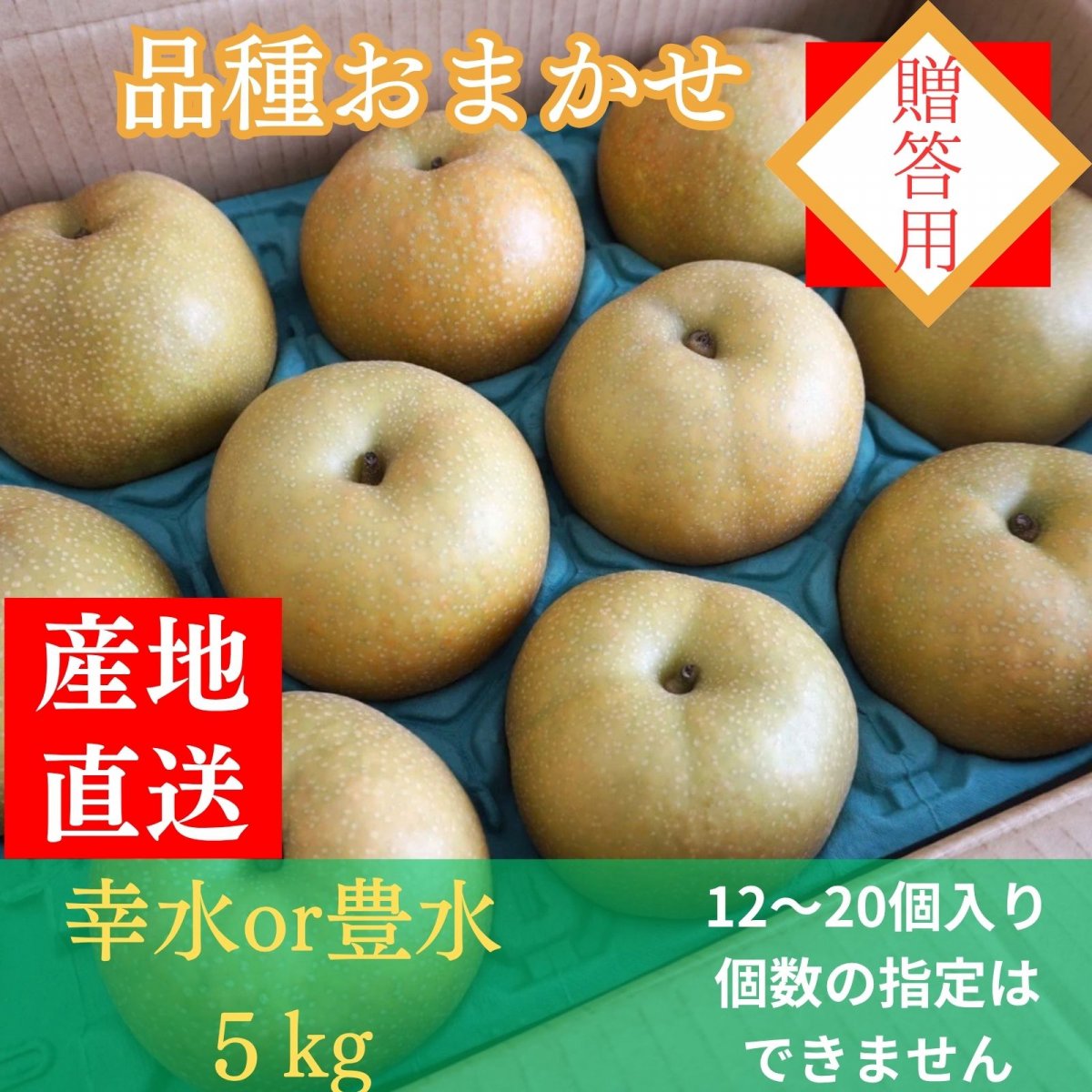 ☆予約[品種指定なし]おまかせ梨（幸水or豊水）5㎏/10~16個入り