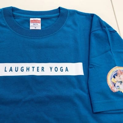 【ハイクオリティ】ゑびすきっぷイラスト入・LAUGHTER YOGA Tシャツ(ターコイズ)