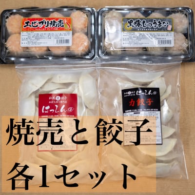 送料無料♪【とりあえず全部試してみよー!】冷凍はっしん餃子1袋&冷凍力餃子1袋&ジャンボ黒豚焼売1パック&ジャンボ海老焼売1パックのセット