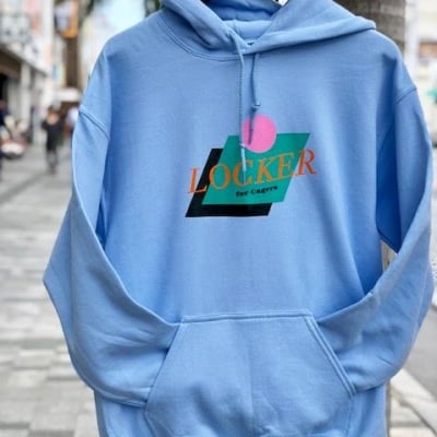 LOCKER 80s LOGO HOODIE Blue