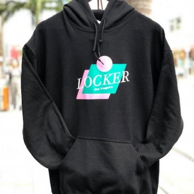 LOCKER 80s LOGO HOODIE Black