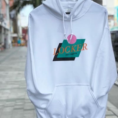 LOCKER 80s LOGO HOODIE White
