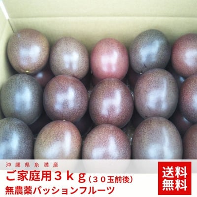 【高ポイント還元】【送料無料】ご家庭用 沖縄糸満産 無農薬パッションフルーツ約 3kg、