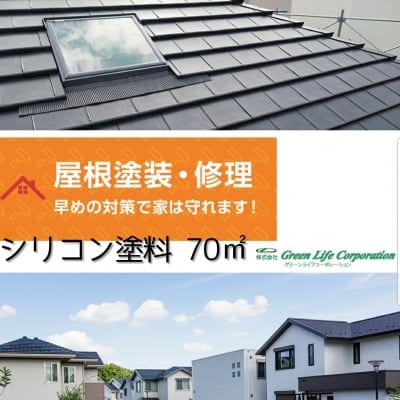 屋根シリコン塗装70平米[現地一括払い]足場代は含んでいません