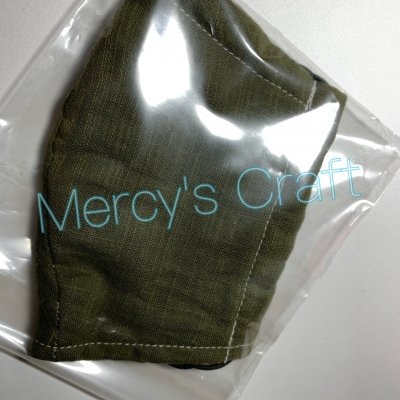 【大人気】残りわずか:ましマスク③深緑【高品質】