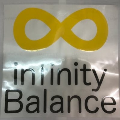 infinityBalanceカッティングステッカー正方形黒文字/300mmX300mm