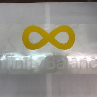 infinityBalanceカッティングステッカー長方形白文字/220mmX520mm