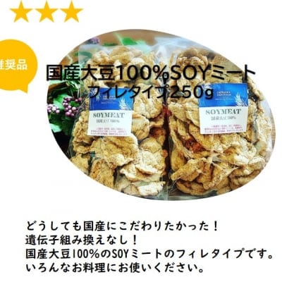 入荷しました!【フィレタイプ登場です!】どうしても国産にこだわりたかった!☆遺伝子組換えなし無添加の国産大豆SOYミート