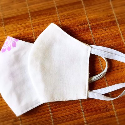 母の手作り 夏用オリジナルマスク 2枚1組 1点もの (柄違い)