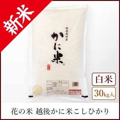 【本州送料込】越後かに米コシヒカリ《白米30kg》