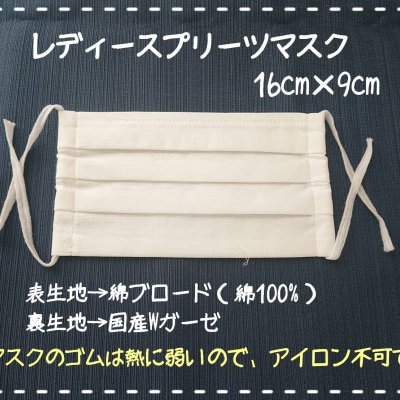 プロの手作りレディース用プリーツマスク